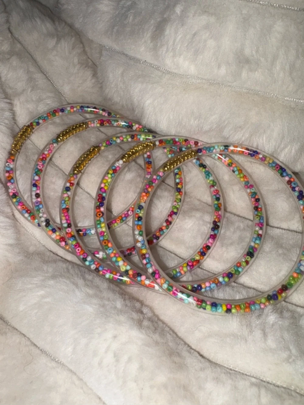 Multicolor Seed Bead Tube Bangle Bracelet - Women Jewelry